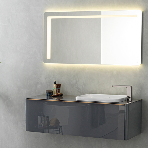 Комплект мебели LOUNGE ANTHRACITE (зеркало, тумба, столешница, раковина)