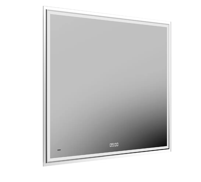 Зеркало TECNO c LED  подсветкой, с функцией антизапотевание, цв. белый глянцевый 90 см