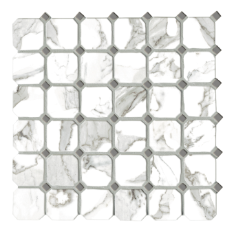 Мозаика керамическая G2040401 CALACATTA VI.OTTAGONA (5х5) 30х30 см