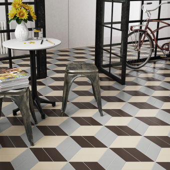 Плитка керамическая напольная 23206 CHEVRON Marron Mate LEFT 9х20,5 см