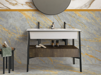Гранит керамический 0009119 SENSI SIGNORIA Grigio Siena LUX RET. 60х120x0,9 см   