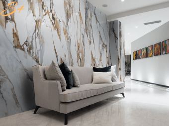 Гранит керамический 0CAGOL EKXTREME Calacatta Gold LAPP. 120х270х0,6 см